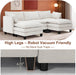 111Inch Modular Sectional Sofa Beige Upholstered Cushions
