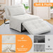 Beige Convertible Sofa Bed With Adjustable Backrest