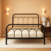 Signature Design by Ashley Nashburg Industrial Farmhouse Metal Bed, Full, Matte Black