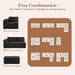 106 Inch Modular Sectional Sofa Black CorduroyFabric