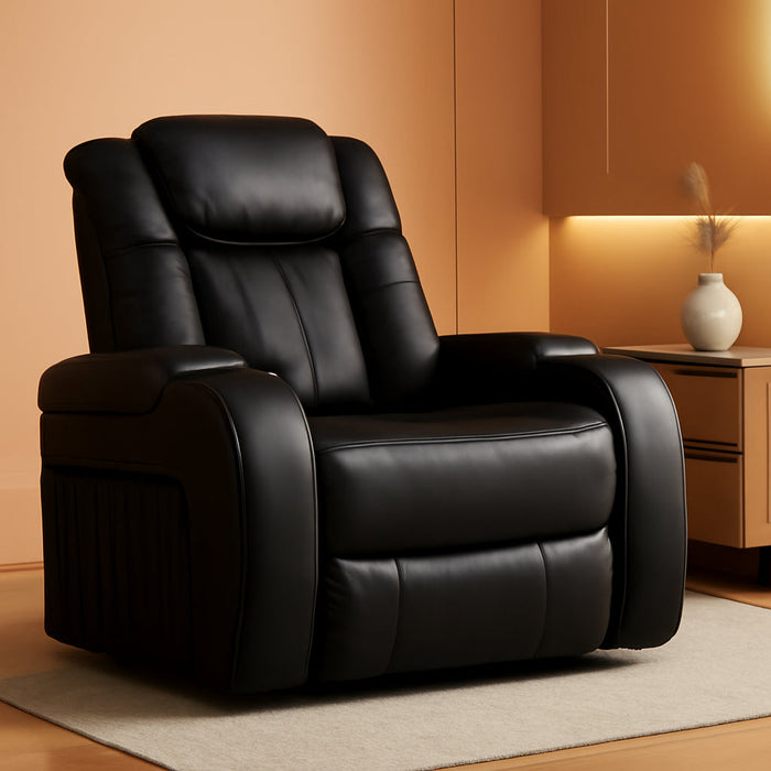 Caveman Den Power Recliner, 39" W X 42" D X 42" H, Black