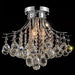 3-Light Chrome Flush Mount with Crystal Shade