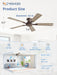 52Inch Brown Flush Mount Ceiling Fan RemoteDCMotor