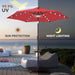 Solar Patio Umbrella with Centre Light, 7.5 Ft Red