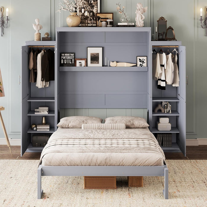 Queen Size Murphy Bed With IntegratedWardrobeStorage