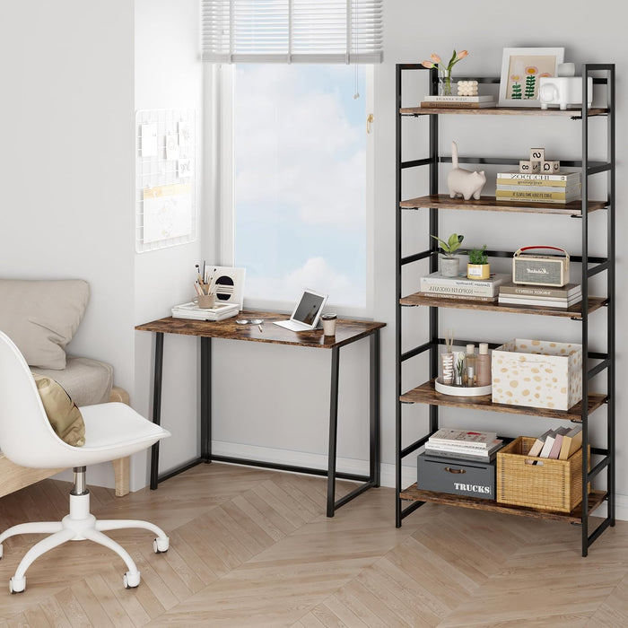 Folding FiveTier Bookshelf Plant Stand Fire SpaceSaving