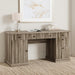 Fluted Home Office Desk Storage, 60" Modern Executive Desk with Charging Station, Wooden Computer Writing Desk with File Cabinet & Drawers for Study, Living Room, Bedroom