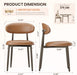 Dining Chairs Set of 4, Upholstered Kitchen & Dining Room Chairs with Curved Back and Bronze Metal Legs, Comfortable Modern Dining Side Chairs for Dining Room, Kitchen, Brown