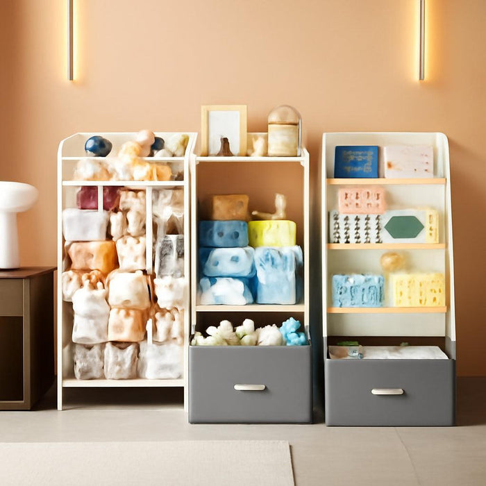 Kids Bookshelf and Toy Storage, Large 3 Tier Book Shelf for Kids Rooms, Sling Baby Bookcase with Stuffed Animal Storage, Toddler Montessori Bookshelf for Nursery, Playroom, Kindergarten