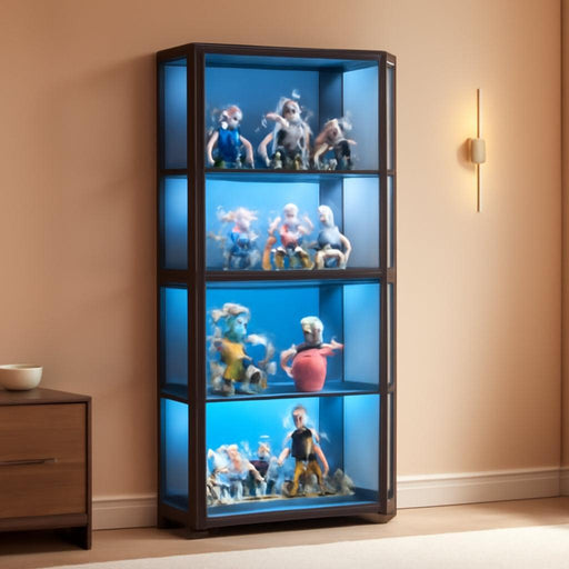 Corner Display Cabinet with Glass Doors, 65" Lighted Curio Cabinet with 3 Color LED Lights for Collectibles, 4-Tier Showcase Display Case with Human Body Sensor for Toys, Books, Black