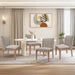 Dining Chair Set of 4, Fabric Upholstered Kitchen Side Chairs with Wooden Legs for Kitchen & Restaurant Use, Beige