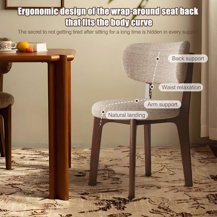 Wooden Dining Chairs Set of 2/4, Mid Century Modern Dining Chairs, Modern Fabric Thickening Upholstered Kitchen Side Chairs, Farmhouse Dining Chair for Dining Room Kitchen Living Room