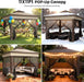 11X11 Pop up Gazebo Tent with Netting,Outdoor Canopy Shelter Easy Setup with Upgrade Wheeled Storage Bag,3 Height Positions& Water-Resistant for Family Patio & Garden Use (Khaki)