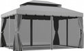 10' X 13' Patio Gazebo, Outdoor Gazebo Canopy Shelter with Netting and Curtains, Aluminum Frame for Garden, Lawn, Backyard and Deck, Gray