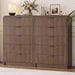 Fluted Wood Dresser 5 Drawers 48" Tall Curved Modern Chest Organizer