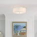 17 In. 2-Lights White Linen Flush Mount with Acrylic Diffuser