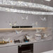 32 Inch Silver Crystal Butterfly Chandelier, Adjustable Hanging Linear Chandeliers, Oval Rings Chandelier for Dining Room, Living Room, Foyer