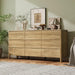 Oak 9 Drawer Dresser for Bedroom, 63" Wide Modern Wood Dresser