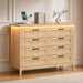 8 Drawer Chest Dresser with LED Lights and Charging Station, Smart RGB App & Remote Control, Built-In USB-A Type-C AC Outlets, Wood Storage Cabinet 44.9" Tall for Bedroom Living Room
