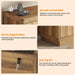 Buffet Cabinet with Storage, Outlet & Adjustable Shelves, Sideboard Cabinet with Double-Arc Doors, Classic Modern Wood Console Table & Credenza for Dining Room & Entryway