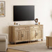 Farmhouse TV Stand for 75 Inch TV with 4 Doors and 2 Drawers, Wood Universal TV Stand with Storage Cabinets, Oak Entertainment Center TV Console Table for Living Room, Bedroom