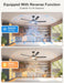 60 Inch Matte Black Industrial Ceiling Fan AppControl