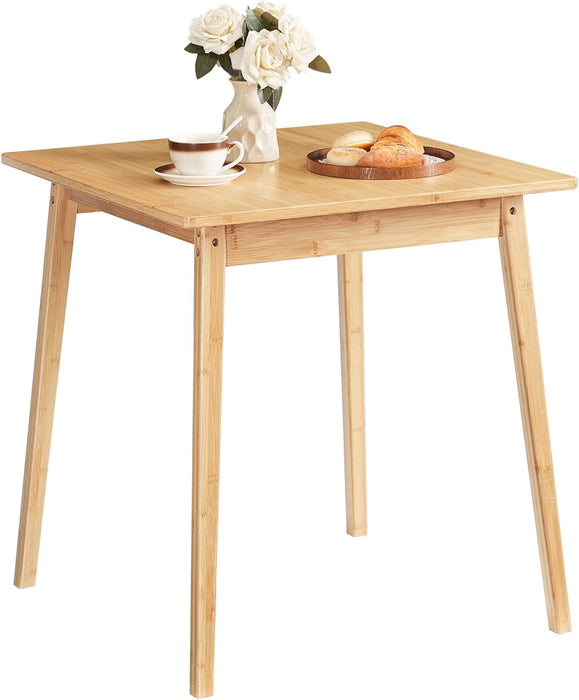 Natural Bamboo Square Dining Table EasyToAssemble TwoSeater