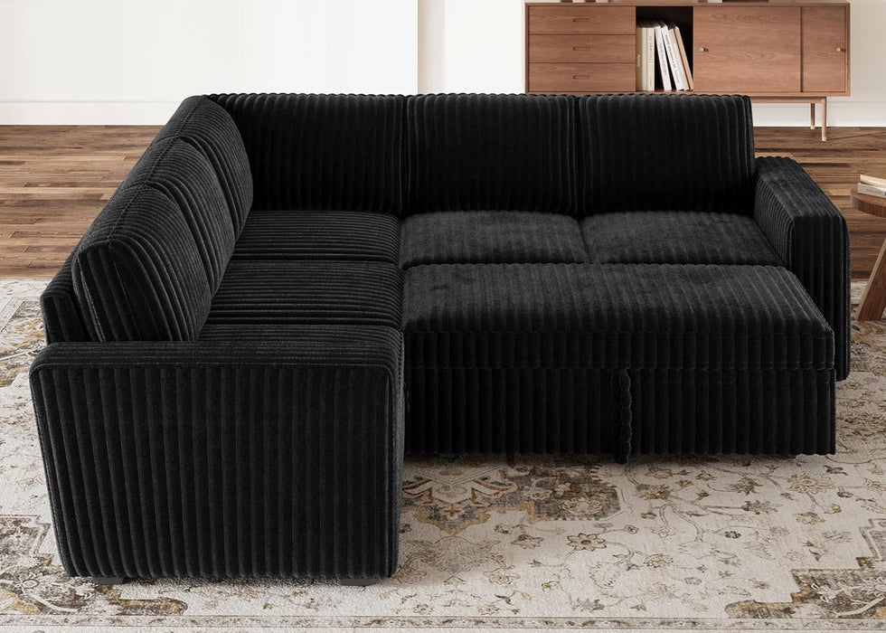 Modular Sleeper Sectional Sofa Charcoal With Storage