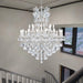 Large Silver Modern Crystal Chandelier Light Fixtures - 24 Lights, Maria Theresa Crystal Pendant Light Foyer Chandelier Fixtures for Staircase Hallway Living Room Entryway
