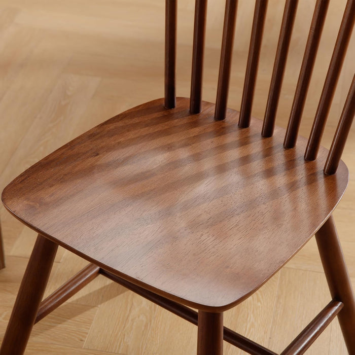 Windsor Dining Chairs Farmhouse Dining Chairs Set of 4 Modern Wood Kitchen Chairs Mid Century French Country Spindle Chair for Dinning Room Kitchen Restaurant Bar Canteen Library, Walnut