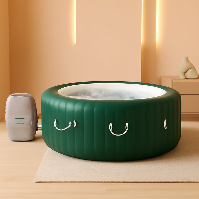 Palm Springs Energysense Airjet Inflatable Hot Tub Spa (77" X 28") | Portable Hot Tub with 2 Covers (1 Energy-Efficient Thermal Cover and 1 Standard Cover) | Fits up to 4-6 Persons | Green