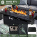 8 Piece Patio Furniture Set with 44" Fire Pit Table Wicker Rattan Sectional Sofa Outdoor Seating with Thickened Cushion, Grey