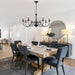 Black Chandelier for Dining Room Light Fixture Hanging 8 Light Modern Farmhouse Chandelier Rustic Vintage Candle Pendant Lighting Fixtures Ceiling for Kitchen Island Foyer Entryway Living Room Bedroom