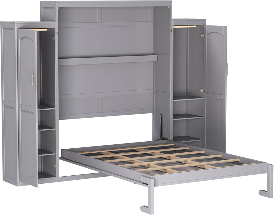Queen Size Murphy Bed With IntegratedWardrobeStorage
