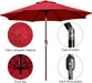 9' Outdoor Patio Umbrella, Outdoor Table Umbrella, Yard Umbrella, Market Umbrella with 8 Sturdy Ribs, Push Button Tilt and Crank
