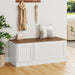 Storage Bench 47.2Inch White Walnut Entryway Organizer