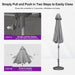 Outdoor Table Sun Umbrella 11.5 FT round Semi Auto Lift, Gray