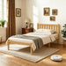 Wood Twin Bed Frame with Headboard, 18 Inch High Solid Bamboo Platform Bed No Box Spring Needed, Modern Minimalist Heavy Duty Bedframe, Easy Assembly, Noise Free
