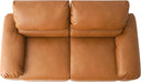 68 Inch PU Leather Loveseat MidCenturyModern Brown