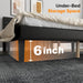 Full Upholstered Bed Frame, Adjustable Headboard, PU Leather Black