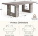 63Inch Grey Farmhouse Dining Table Geometric Frame
