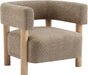 Low Profile BoucleFabric Accent Chair LightCamelTone
