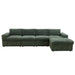 Sectional Sofa, 132" Oversized 4 Seater Couch with Ottoman for Living Room, Corduroy, Green