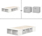 Flexible Platform Bed with Baskets Pure White, Contemporary