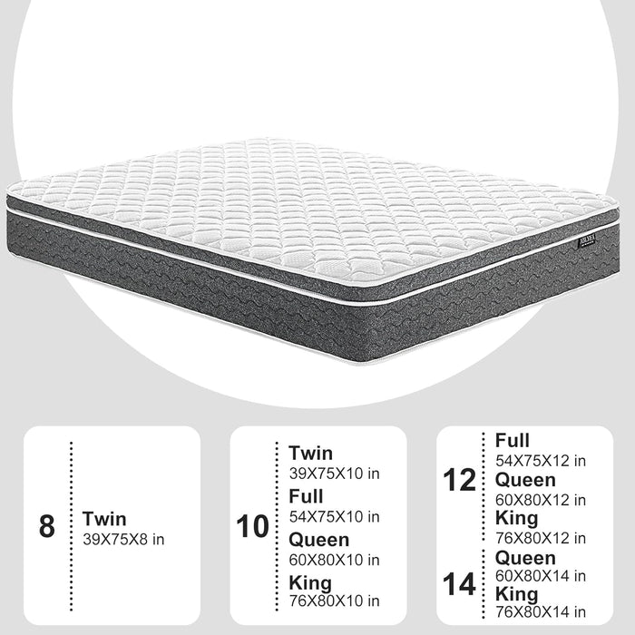 Queen Mattress 12 Inch Hybrid Mattress Queen Size - Memory Foam & Individually Pocket Coils Springs | Pressure Relief | Motion Isolation, Edge Support | Certipur-Us Certified | Medium Firm
