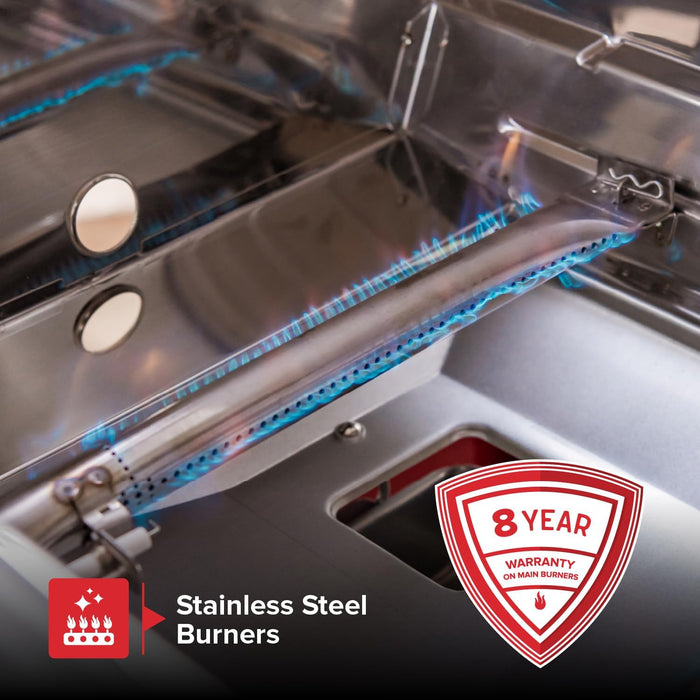 Deluxe 2-Burner Gas Grill with 401 SQ in Grate, 28000 Btus, Stainless Steel Control Panel & Foldable Side Table, Propane BBQ Grill for Outdoor Cooking, Patios, Backyards and More - 720-0864RA