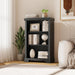 Black Three Tiered Bookshelf With Adjustable Shelves