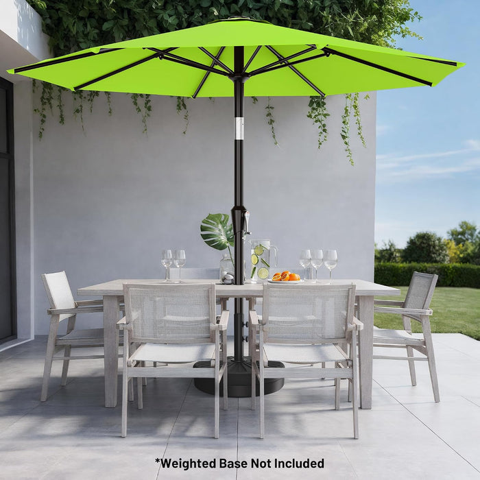 10 FT Outdoor Patio Umbrella, Patio Table Umbrella with Push Button Tilt and Crank, Outdoor Patio Umbrellas with 8 Fiberglass Ribs, Patio Umbrellas for Market, Garden, Pool (Apple Green)