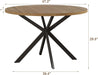 47.2 Inch round Dining Table for 4, Farmhouse Wood Kitchen Table, round Dinner Table for Kitchen & Dining Room, Walnut