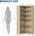 Corner Bookshelf 71 Inch Weathered WalnutFinish Organizer